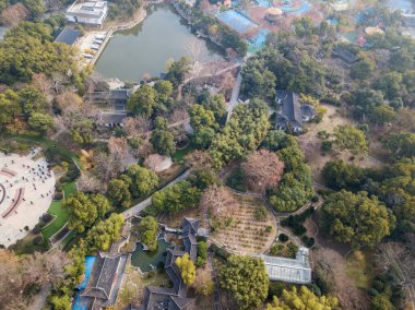 Çin 'deki antik binaların hava fotoğrafları.