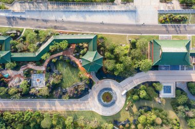 Çin 'deki antik binaların hava fotoğrafları.