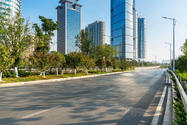 Empty Urban Road Buildings City — Stock Photo, Image