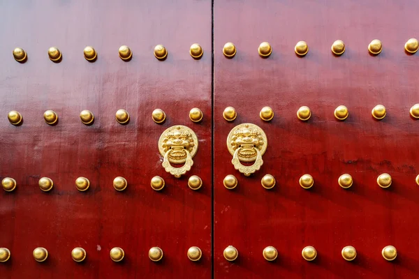 Antique Traditional Chinese Door Style Handle Knocker Brass Handles Symbolic — Stock Photo, Image