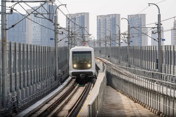 Paisaje Urbano Monorraíl Tren Del Cielo Tokio —  Fotos de Stock