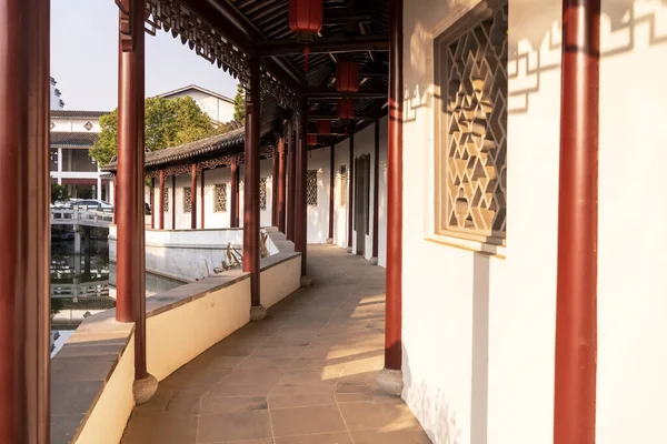 Çin Deki Klasik Mimari Koridoru — Stok fotoğraf