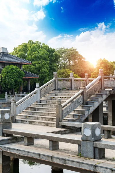 Stone Footbridge Asian Garden — Stock Photo, Image