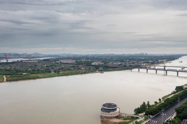 Vista Aerea Ponte Sul Fiume — Foto Stock