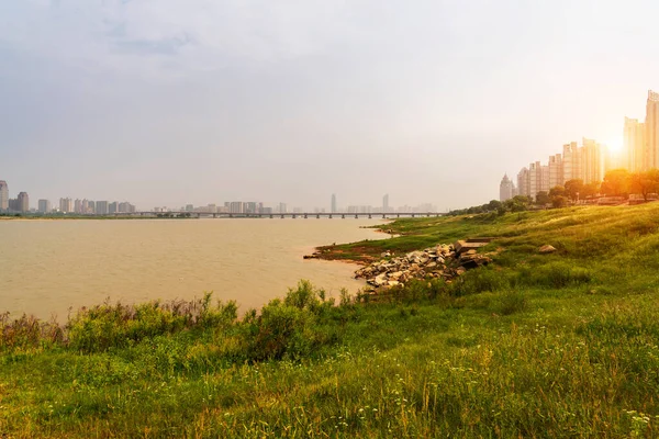 Tramonto Città Cina — Foto Stock