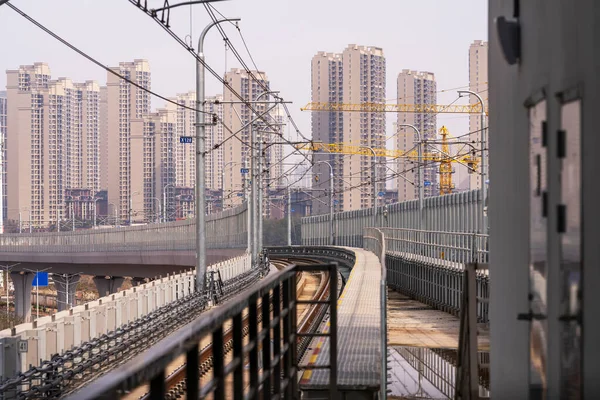 Városkép Tokiói Egysínű Égi Vonatról Stock Fotó
