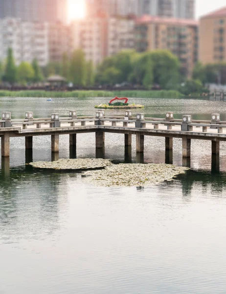 Asya Bahçesinde Taş Köprü — Stok fotoğraf