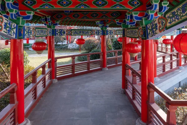 Çin Deki Klasik Mimari Koridoru — Stok fotoğraf