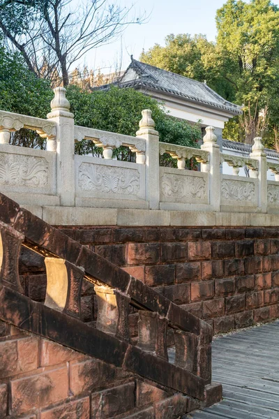 Stone Fence Park River — Stock Photo, Image