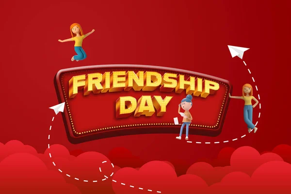 Happy friendship day banner or international friendship day 30 july