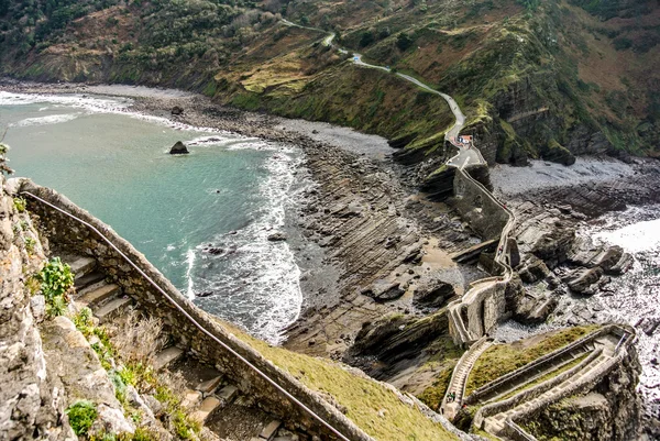 Kyrkan San juan de gaztelugatxe (Baskien, Spanien) — Stockfoto