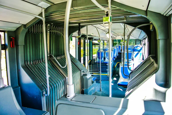 Seats of an articulated bus in Spain — Stock Photo, Image