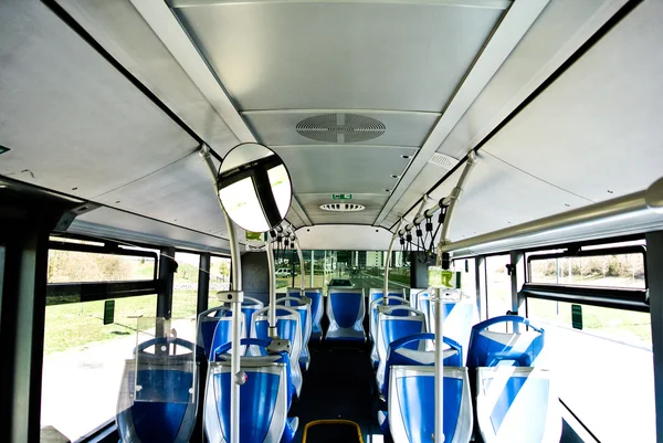 Säten av en ledade bussar i Spanien Royaltyfria Stockfoton