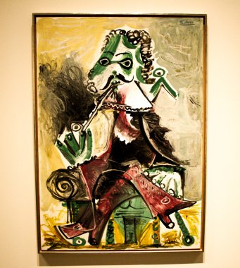A picture in the Artium museum Mousquetaire à la pipe by Pablo Picasso, 1966 clipart