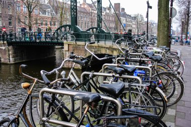 birkaç sokak amsterdam (Hollanda, Avrupa Bisiklet)