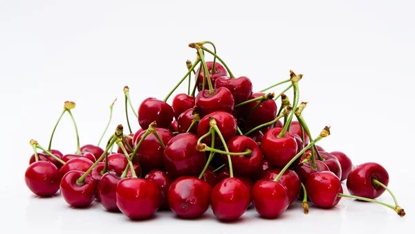 Sweet Cherry heap on white background — Stock Photo, Image