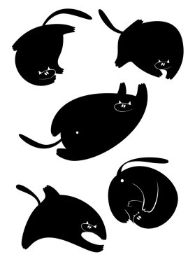 şişman kedi siluet