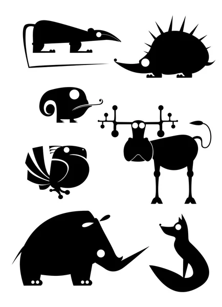 Vector original art animal silhouettes — Stock Vector