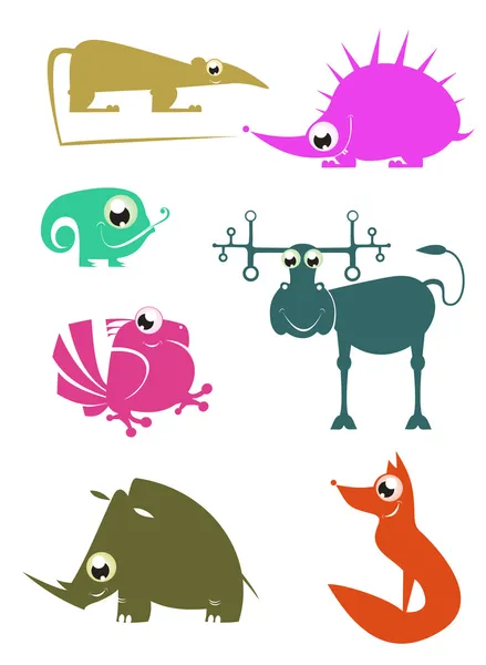 Cartoon funny animals — Stock Vector