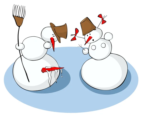 Snowman pene ha sido congelado — Vector de stock