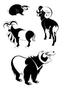 Sanat hayvan silhouettes