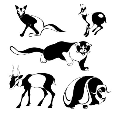 Sanat hayvan silhouettes