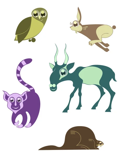 Animales divertidos — Vector de stock