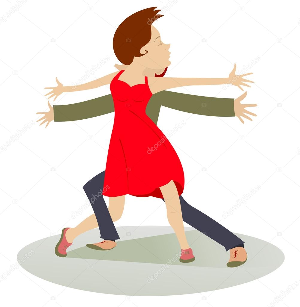 Dancing man and woman illustration