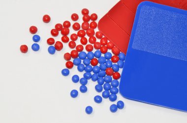 Red and blue colour samples clipart