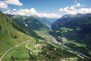Gotthard mountain pass clipart