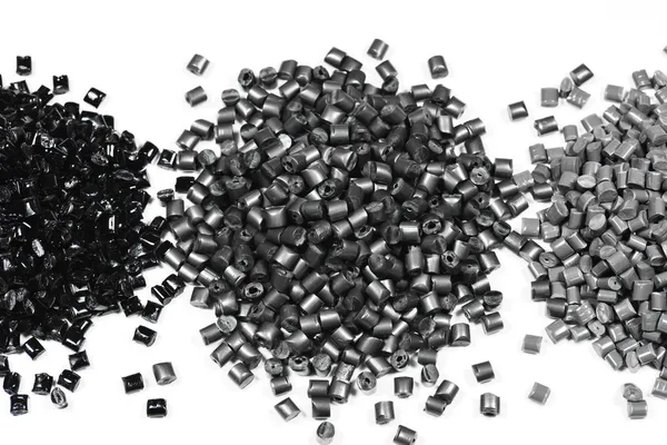 3 heaps of gray polymer