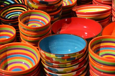 Dyed ceramic bowls clipart