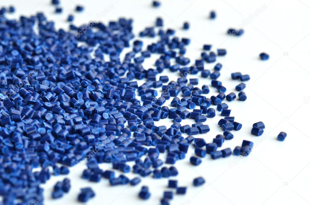 Blue thermoplastic polymer resin