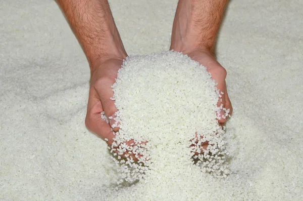 Hands testing polymer — Stock Photo, Image