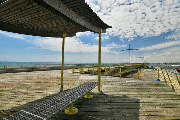 Abandoned Boardwalk Seasinde Spain Covid Season — Stock Photo, Image