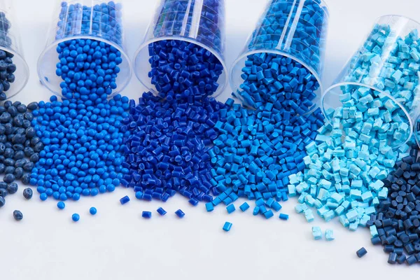 Different Blue Plastic Resins Lab Royalty Free Stock Photos