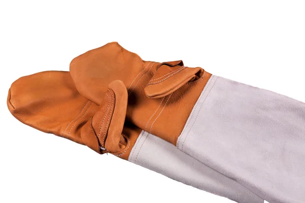 Kožené pracovní rukavice - ochranné rukavice — Stock fotografie