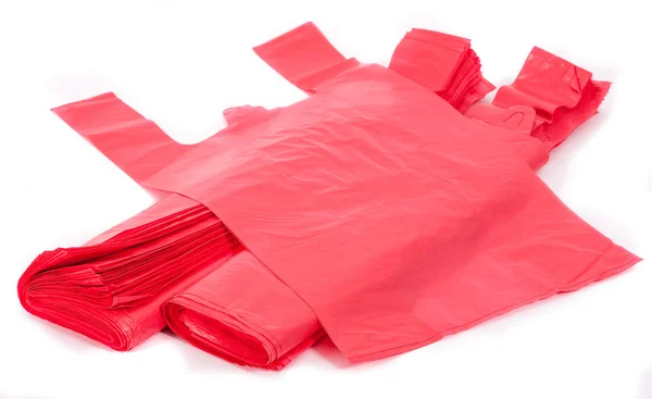 Bolsas de plástico rojo — Foto de Stock