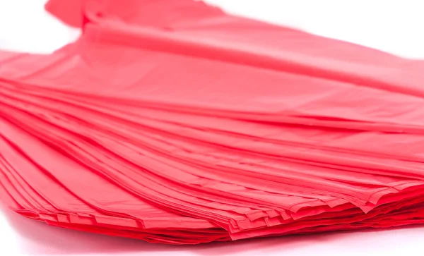 Röd plastpåsar — Stockfoto