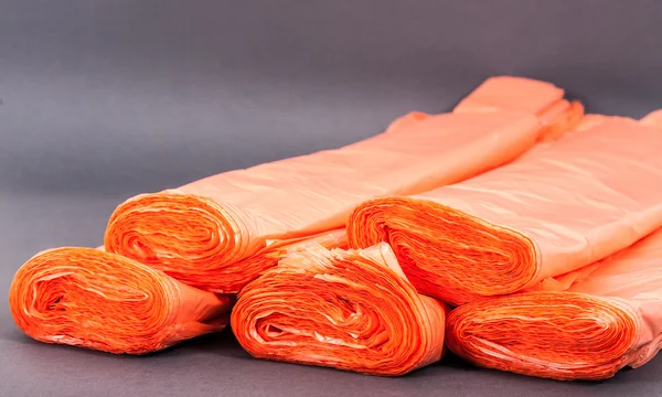 Orange plastic bags — Stock Photo, Image