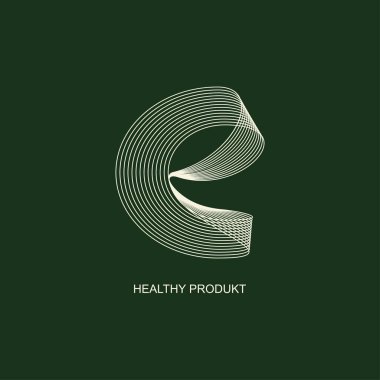 E harfi logo tasarım şablonu ögeleri satır biçiminde. Harmanlama aracı