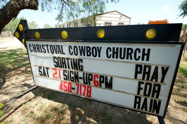 Christoval kovboj kostel, west texas, nás Royalty Free Stock Fotografie