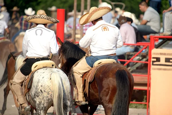 Mexikanska charros ryttare i sombreros, tx, oss — Stockfoto