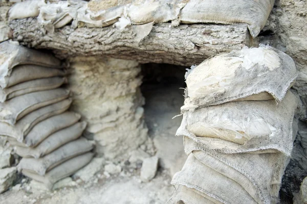 İspanyol iç savaşı hendek barınak, la fatarella, Katalonya, İspanya — Stok fotoğraf