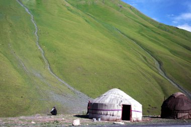 Orta Asya yurt geleneksel göçebe evde
