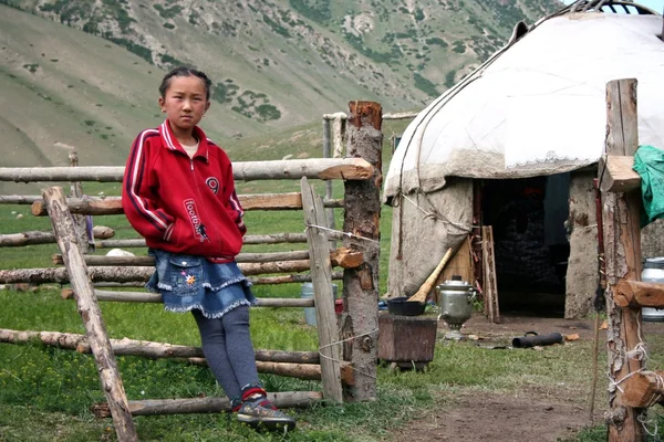 Yurt kamp in Centraal-Azië — Stockfoto