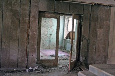 Çernobil bölgesi. kayıp şehir pripyat. Modern Harabeleri.