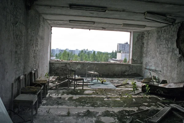 Çernobil bölgesi. kayıp şehir pripyat. Modern Harabeleri.