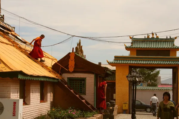 Mosteiro de Gandan em Ulaanbaatar, Mongólia — Fotografia de Stock