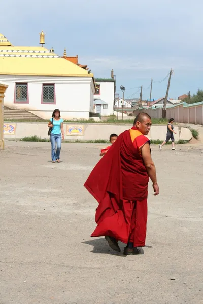 Monge no Mosteiro de Gandan - Ulaanbaatar, Mongólia — Fotografia de Stock